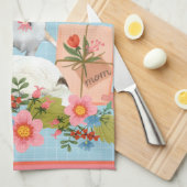 Moederdag Collies en bloemen Theedoek (Quarter Fold)