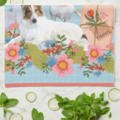 Moederdag Collies en bloemen Theedoek (Gevouwen)
