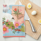 Moederdag Collies en bloemen Theedoek (Quarter Fold)
