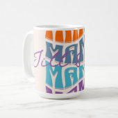 Moederdag Colorful Typography Mama Kinder Name Koffiemok (Voorkant links)