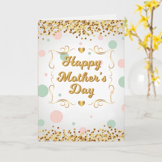 Moederdag Confetti Kaart (Gele Bloem)