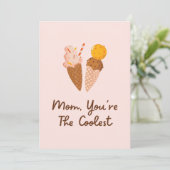 Moederdag Coolest Mom Funny Quote Kaart (Staand voorkant)