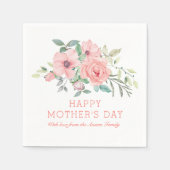 Moederdag Coral Pink Floral Waterverf Servet (Voorkant)