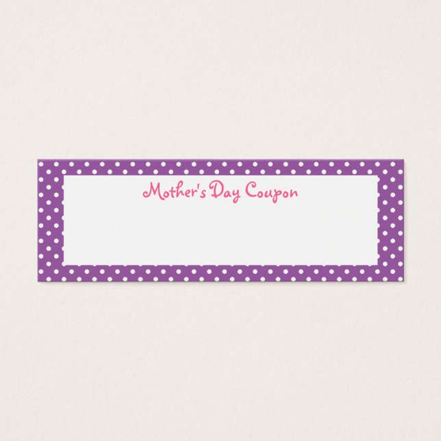 Moederdag Coupons Mini Visitekaartjes (Voorkant)
