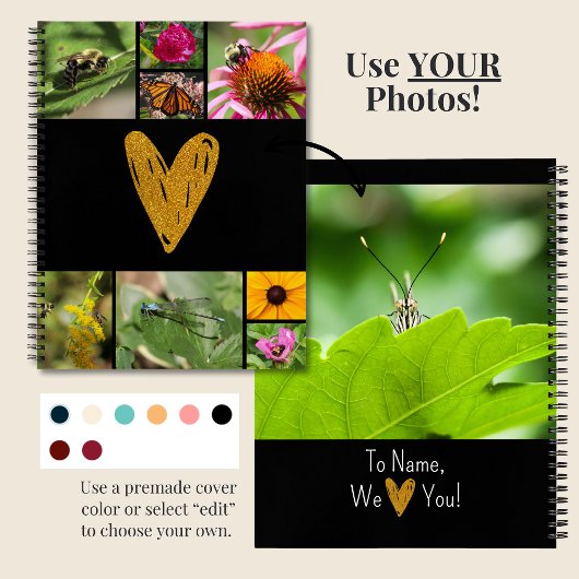 Moederdag Creëer Je eigen fotocollage zwart Notitieboek