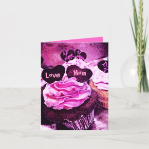 Moederdag Cupcake Love Mom Roze Kaart