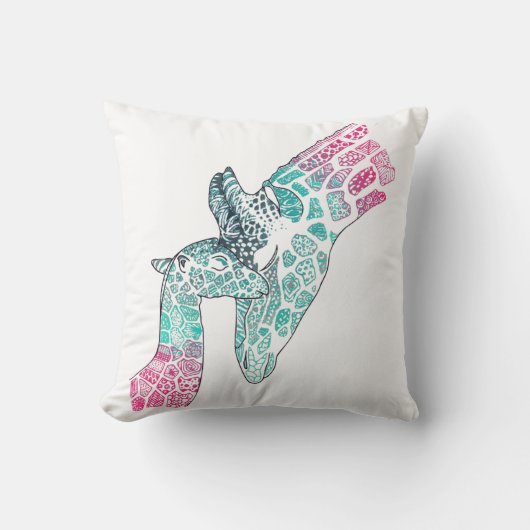 moederdag Cushion - Giraffe en Baby Kussen (Voorkant)