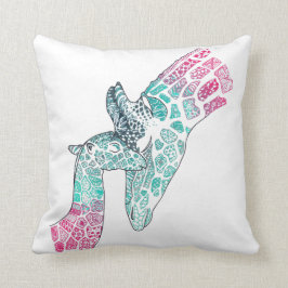 moederdag Cushion - Giraffe en Baby Kussen