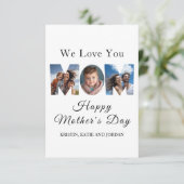 Moederdag Custom 3 Fotocollage Bedankkaart (Staand voorkant)