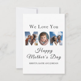 Moederdag Custom 3 Fotocollage Bedankkaart
