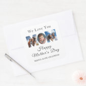 Moederdag Custom 3 Fotocollage Vierkante Sticker (Envelop)