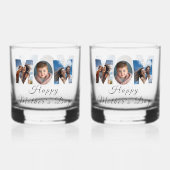 Moederdag Custom 3 Fotocollage Whisky Glas (Voorkant)