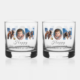 Moederdag Custom 3 Fotocollage Whisky Glas