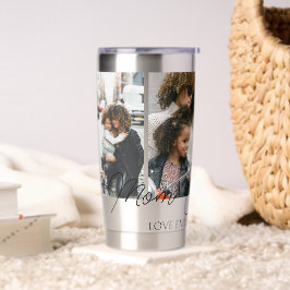 Moederdag Custom 4 Foto's Collage Beste Mam Ooit Geïsoleerde Drinkbeker