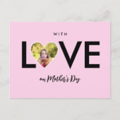Moederdag Custom Foto Roze Hart Lijst Briefkaart (Voorkant)