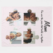 Moederdag Custom Gift voor Mam - 4 Foto Fleece Deken (Voorkant (Horizontaal))