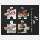 Moederdag Custom Gift voor Mam - 4 Foto Fleece Deken (Voorkant (Horizontaal))