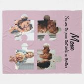 Moederdag Custom Gift voor Mam - 4 Foto Fleece Deken (Voorkant (Horizontaal))