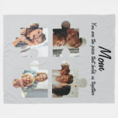 Moederdag Custom Gift voor Mam - 4 Foto Fleece Deken (Voorkant (Horizontaal))