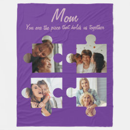 Moederdag Custom Gift voor Mam - 4 Foto Fleece Deken