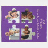 Moederdag Custom Gift voor Mam - 4 Foto Fleece Deken (Voorkant (Horizontaal))