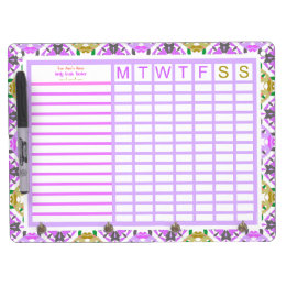 Moederdag Custom Paarse familie doelen Tracker Whiteboard Met Sleutelhanger