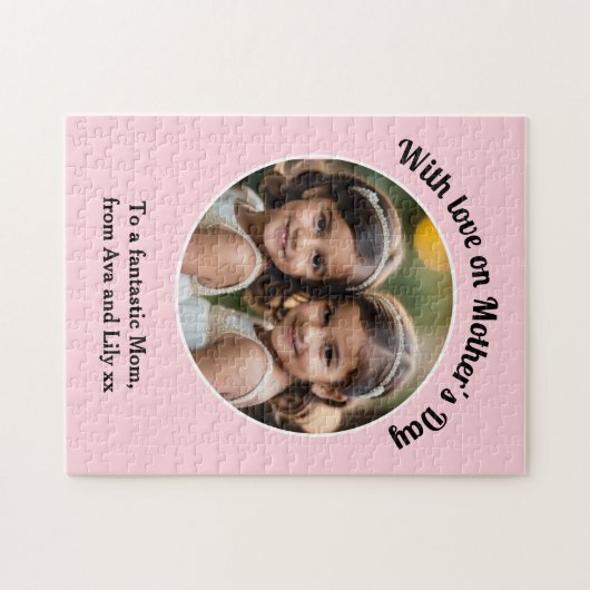 Moederdag Custom Photo Keepsake Pink Legpuzzel (Horizontaal)