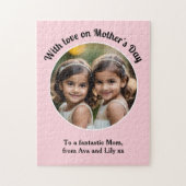 Moederdag Custom Photo Keepsake Pink Legpuzzel (Verticaal)