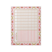 Moederdag Custom Pink New Year's Goals Tracker Notitieblok (Linkerzijde)