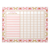 Moederdag Custom Pink New Year's Goals Tracker Notitieblok (Voorkant)