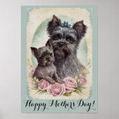 Moederdag Cute Affenpinscher Dog mama Poster (Voorkant)