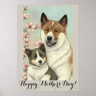 Moederdag Cute Akita inu Dog Mama Poster