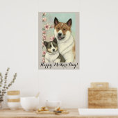 Moederdag Cute Akita inu Dog Mama Poster (Keuken)