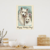 Moederdag Cute American Eskimo Dog mama Poster (Keuken)
