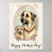 Moederdag Cute Anatolian Shepherd Dog mama Poster (Voorkant)
