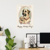 Moederdag Cute Anatolian Shepherd Dog mama Poster (Thuiskantoor)