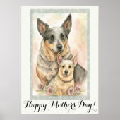 Moederdag Cute Australian Cattle Dog mama Poster (Voorkant)