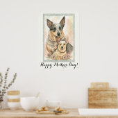 Moederdag Cute Australian Cattle Dog mama Poster (Keuken)