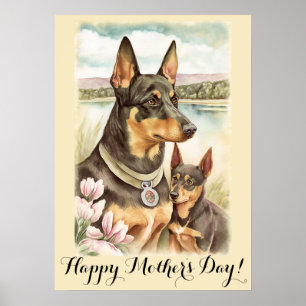 Moederdag Cute Australian Kelpie Dog mama Poster