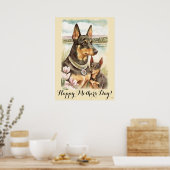 Moederdag Cute Australian Kelpie Dog mama Poster (Keuken)