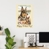 Moederdag Cute Australian Kelpie Dog mama Poster (Thuiskantoor)