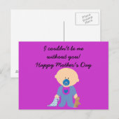 Moederdag Cute Baby Briefkaart (Voorkant / Achterkant)