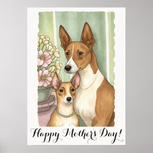 Moederdag Cute Basenji Dog mama Poster