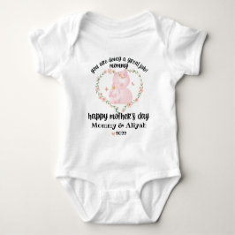 Moederdag Cute Personalized Pink Floral Pigs Romper