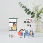 Moederdag Cute Vintage Fotokaart Kaart (Staand voorkant)