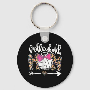 Moederdag Cute Volleyball Ma Leopard Fun Ball Sleutelhanger