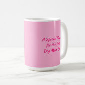 Moederdag Cute White Puppy Dog Flower Roze Koffiemok (Voorkant rechts)