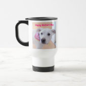 Moederdag Cute White Puppy Dog met zoet gezicht Reisbeker (Links)