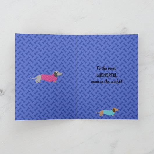 Moederdag Dachshund Card Kaart (Binnen)
