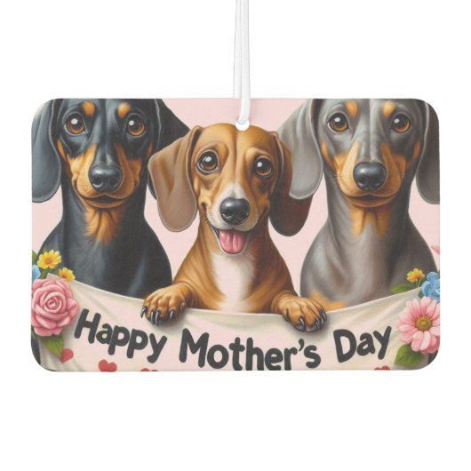 Moederdag Dachshund Luchtverfrisser (Voorkant)